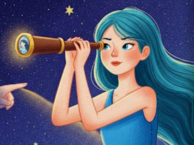 地球ちゃんは、遠くで神々しく輝く金星さんをじっと見つめていました。
「いいなぁ、金星さんは。あんなにキラキラして、誰からも『一番美しい』って愛されている。
それに比べて私は、表面がゴチャゴチャしていて、ちっとも落ち着かないわ」